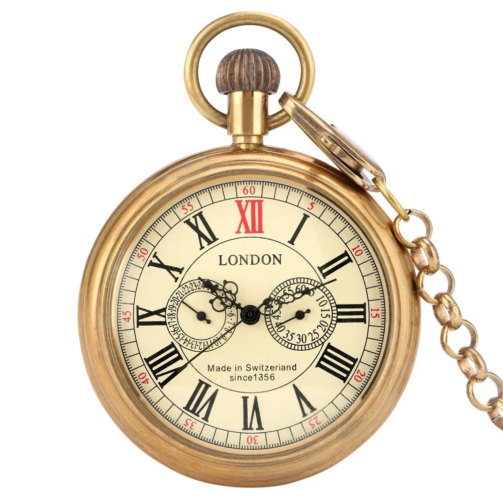 Vintage London Replica Mechanical Pocket Watch - Image 3