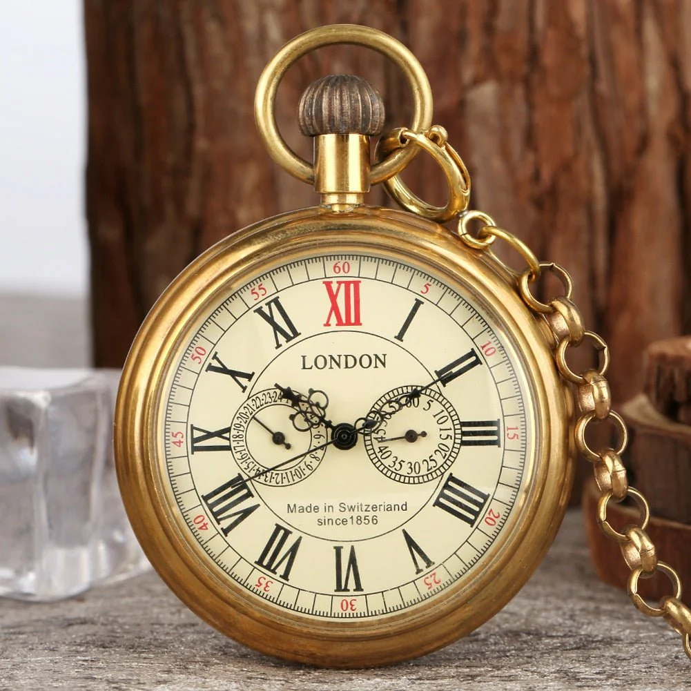 Vintage London Replica Mechanical Pocket Watch - Image 7