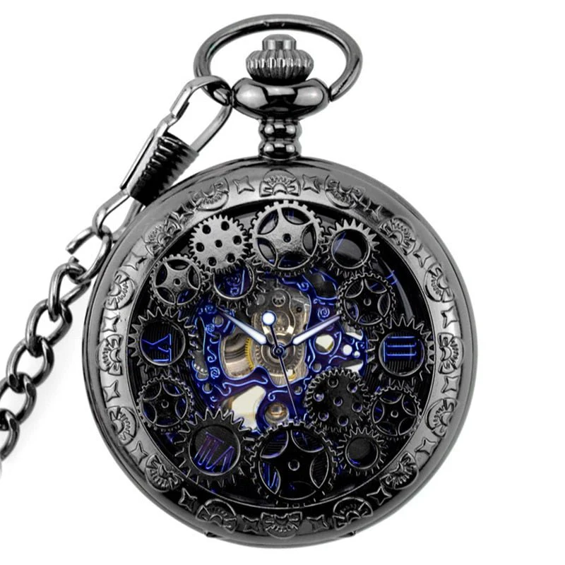 Gear Gun Metal Pocket Watch - Image 3